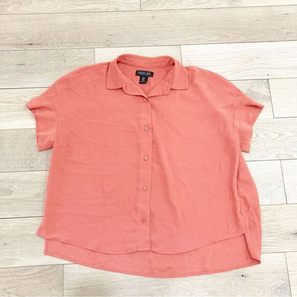 Rachel Zoe Orange Boxy Button Down Blouse - Picture 1 of 4